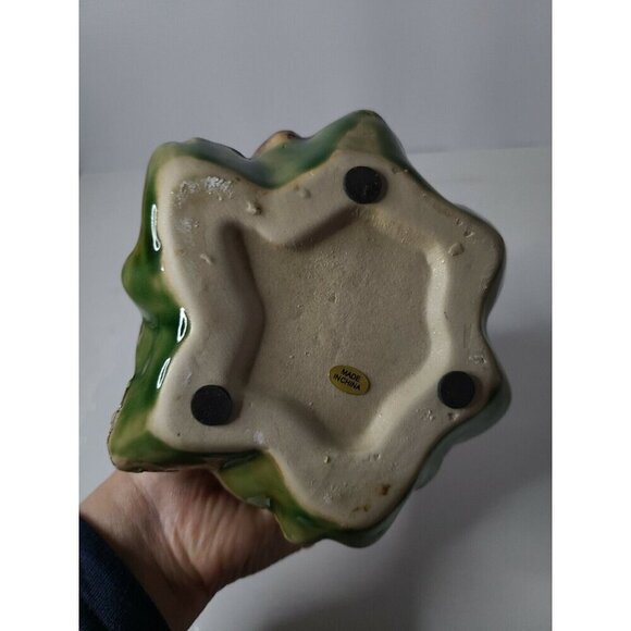 Vintage Porcelain Green Christmas Tree Tee Light Candle Holder Holiday Decor - Picture 4 of 6